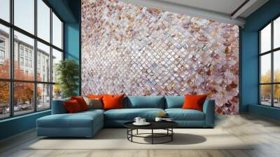 Fish scale texture wall background close up Wall mural