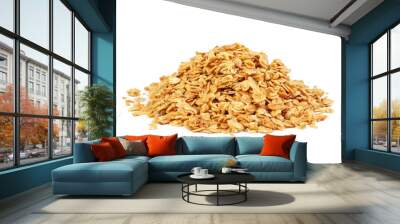 Oat Granola breakfast cereal isolated on white background Wall mural