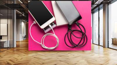 phone mobile connect to battery power bank Wall mural