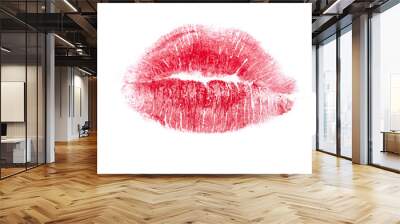 red kiss isolated Wall mural