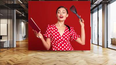 Retro woman cooking Wall mural