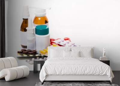 samples of medicines, tablets, capsules Wall mural