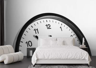 Simple classic black and white round wall clock Wall mural