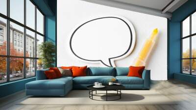 Social Media Chat Concept. Blank empty chat bubble for text Wall mural