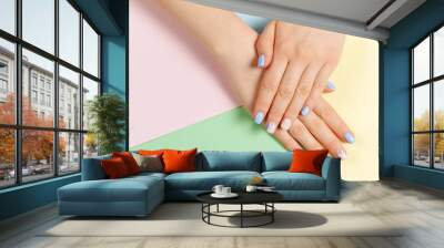 Stylish trendy female manicure. Wall mural