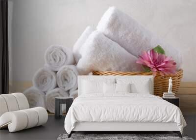 towels roll with flower Wall mural