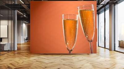 two glasses of sparkling wine Wall mural