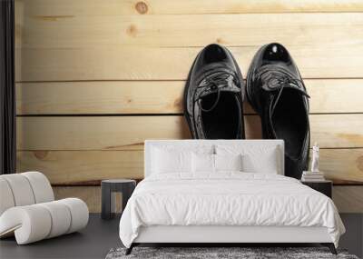 women shoes on wooden background Wall mural