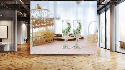 Beautiful decoration of the table for the wedding. Wall mural