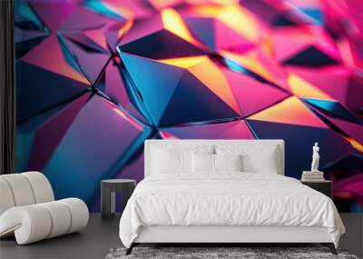 A close-up shot of a cluster of shiny cubes, ideal for use in product or technology illustrations Wall mural