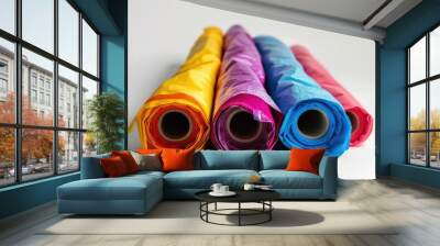 A cluster of bright and vibrant umbrellas arranged together, ideal for illustration purposes Wall mural