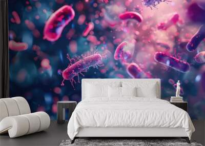 A group of bacteria floating in the air Wall mural