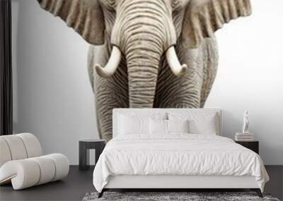 A statue of an elephant on a white background. Perfect for home decor or as a symbol of strength and wisdom Wall mural