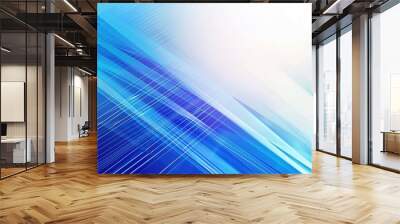 A unique blue and white abstract design featuring lines and shapes Wall mural