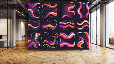 A unique composition of wavy shapes, great for backgrounds and creative projects Wall mural