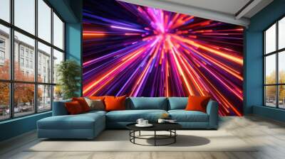 A vibrant and bright light burst captured in a close-up shot Wall mural