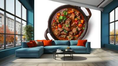 A warm and hearty dish made with tender meat, mixed vegetables, and savory broth Wall mural