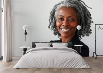 A woman with dreadlocks smiling at the camera Wall mural