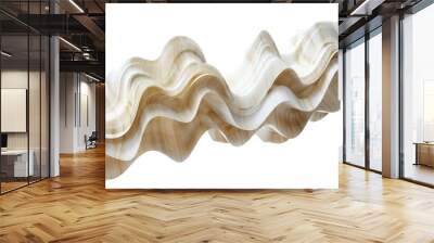 A wooden sculpture resembling a wave Wall mural