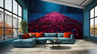 Abstract background featuring red and blue colors and star elements Wall mural