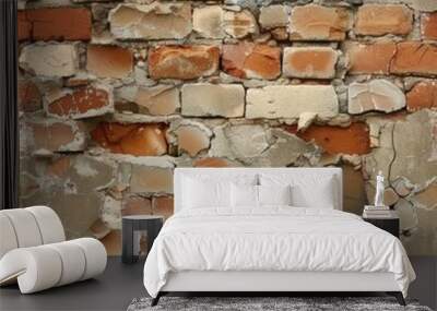 An old brick wall with a hole, suitable for backgrounds or textures Wall mural