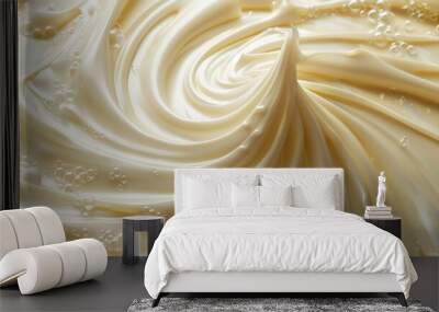 Close up of a cream swirl on a cake. Perfect for bakery or dessert concepts Wall mural