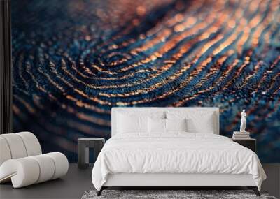 Close up of a fingerprint on a piece of wood. Suitable for security and forensic concepts Wall mural