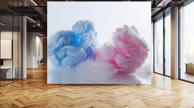 Close-up shot of two cotton balls on a table Wall mural