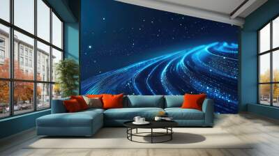 Computer generated image of a blue spiral, suitable for tech and abstract designs. Wall mural