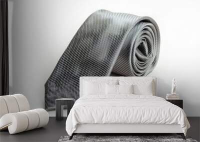 Gray Neck Tie on White Background Wall mural