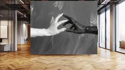 Image of two hands reaching out, suitable for concepts of connection and support Wall mural