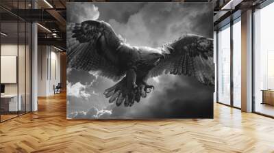 Majestic eagle soaring through the sky, perfect for nature themes Wall mural