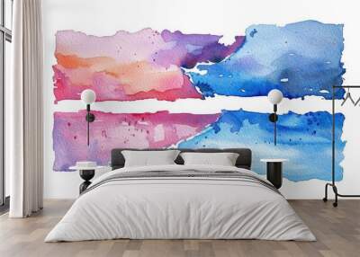 Two watercolor artworks on a clean white surface Wall mural