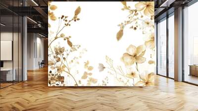 Vibrant flowers on a clean white backdrop, suitable for various design projects Wall mural