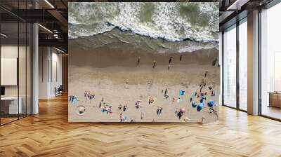 Aerial shot of the free beach in summer Wall mural