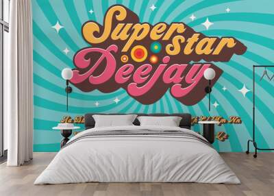 A groovy hippie style alphabet design Wall mural