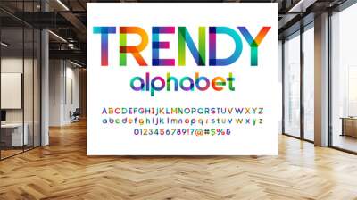 Colorful stylized modern alphabet design Wall mural