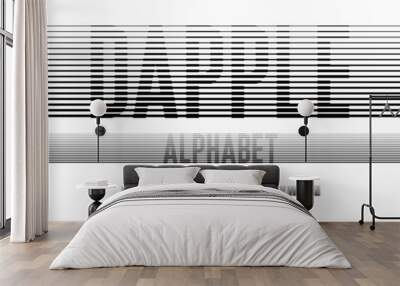 lines style alphabet design with uppercase, numbers and symbol Wall mural