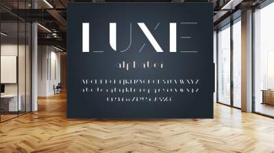 Modern abstract alphabet design with uppercase, lowercase, numbers and symbol Wall mural