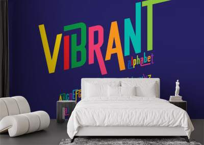 Vector of modern colorful alphabet design Wall mural