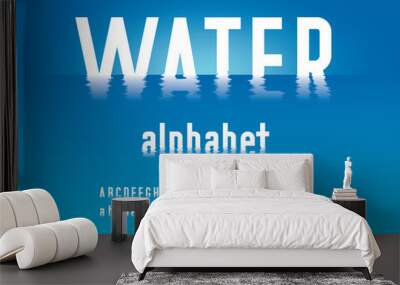 water ripple style alphabet design with uppercase, lowercase, numbers and symbols Wall mural