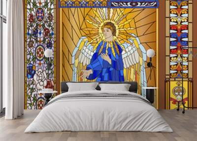 Antique Cathedral-Inspired Glass Kit - Angelic Saint Feature Piece - Borders Frames & Elements Wall mural