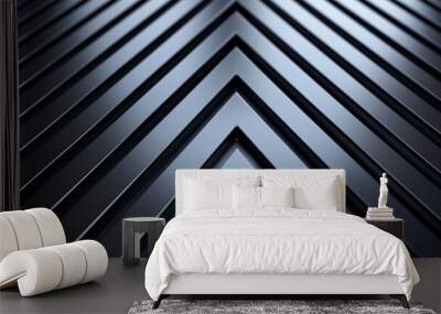 Abstract metal background with geometric patterns and metallic shine chrome and silver colors  Wall mural