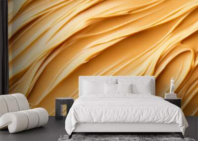 Closeup of a smooth, smeared peanut butter background with rich, creamy textures and a light golden hue  Wall mural