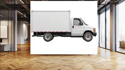 Delivery transparent truck mockup side view isolated on a transparent background  Wall mural