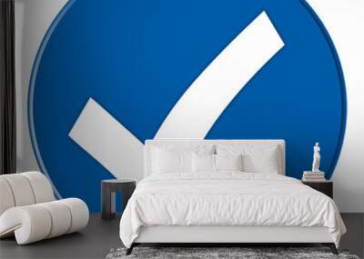 Button - Hakensymbol - blue - g823 Wall mural