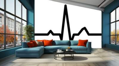 gz905 GrafikZeichnung - electrocardiogram / black heartbeat line icon. - medicine concept. - health care. - heart pulse cardiogram. - electrocardiography - simple isolated template - banner 6to1 g9894 Wall mural