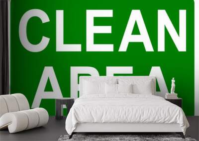 ks495 Kombi-Schild - english text - CLEAN AREA. Sign - (clean dishes / laundry) - DIN A2 A3 A4 - poster - green xxl g8859 Wall mural