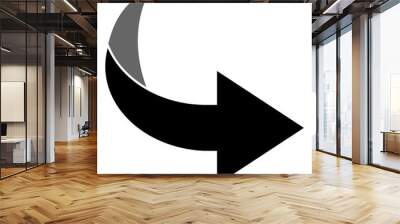 ngi1260 NewGraphicIcon ngi - right arrow icon . forward - turn page / page curl - design element . isolated on white background - single - black simple xxl g10537 Wall mural