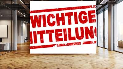 nlsb192 NewLongStampBanner nlsb - german text - Wichtige Mitteilung: - Stempel / einfach / rot / Vorlage - Seitenverhältnis 2:1 - 2zu1 - new-version - xxl g7491 Wall mural